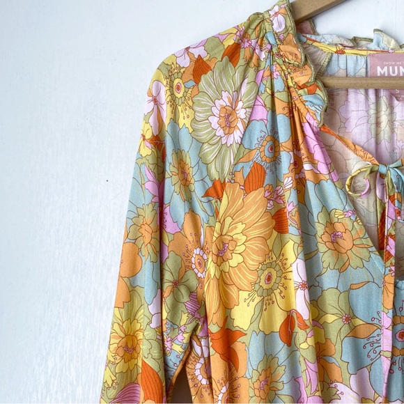 Show Me Your MuMu Cait Midi Dress Colorful Floral Print Small - Picture 7 of 13